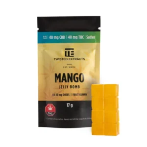 1:1 Mango Jelly Bomb | Sativa | 1:1 40MG | Twisted Extracts |