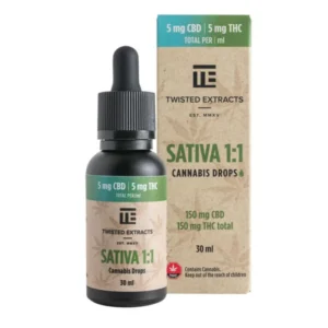 1:1 Tincture Drops | Sativa | 150mg CBD & 150mg THC | Twisted Extracts