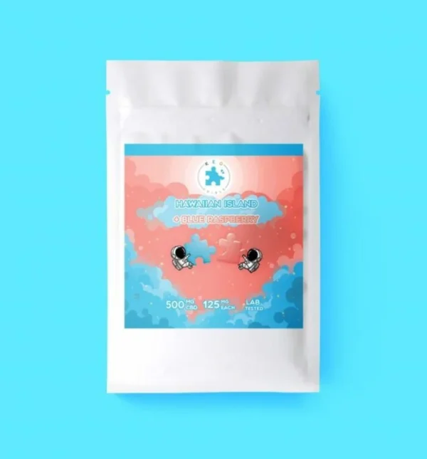 Hawaiian Island & Blue Raspberry Puzzle CBD Gummies | 500mg | Keo Edibles
